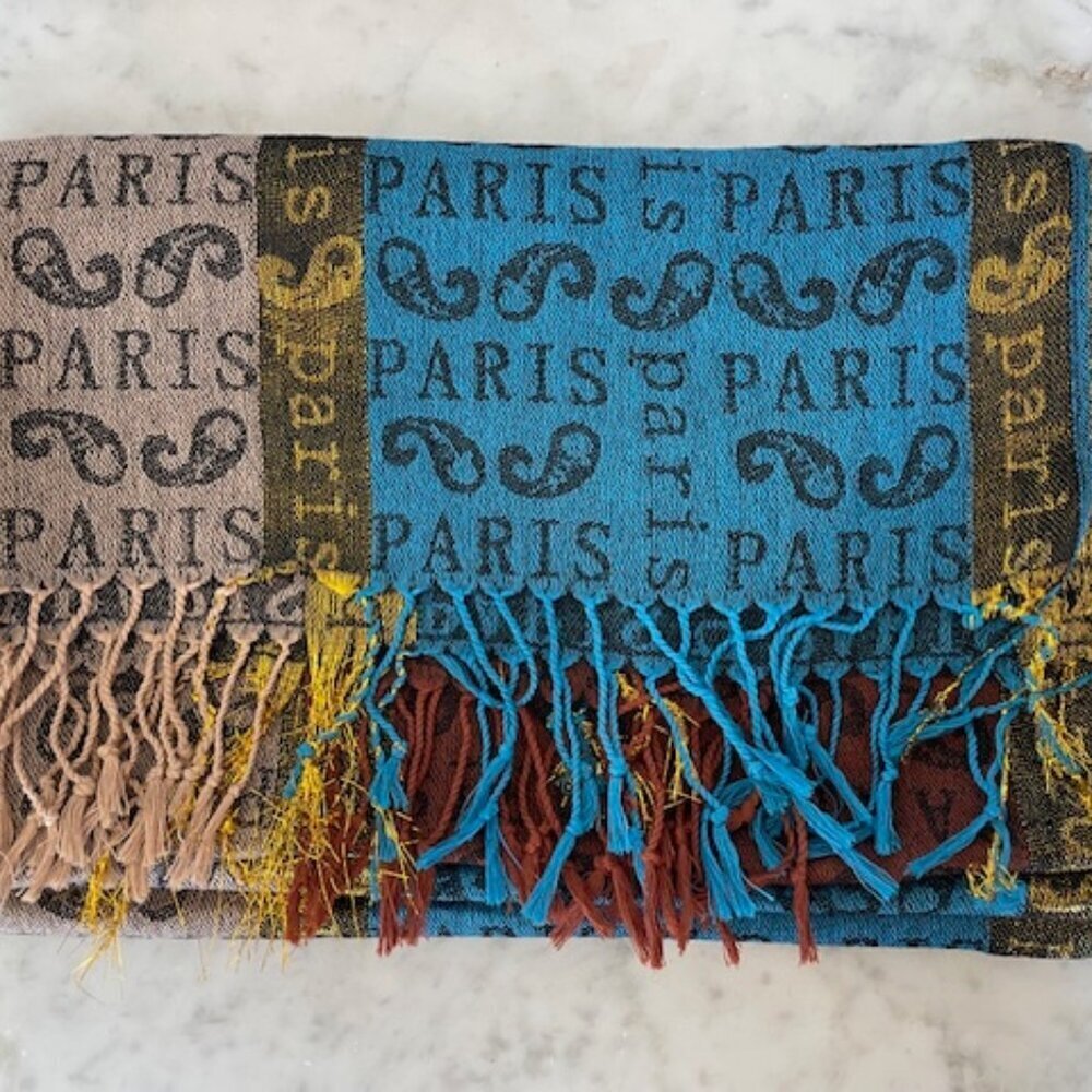 A&A Pashmina Cashmere Paris Large Oblong Shawl Wrap